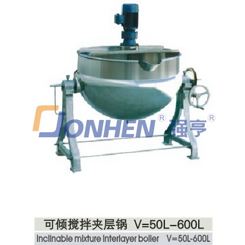 Tilting stirring interlayer pot